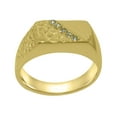 thumbnail image 1 of LBG British Made 9k Yellow Gold Natural Peridot Mens Anniversary Ring - 33 size options - Size 6.75, 1 of 6
