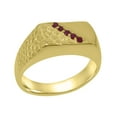 thumbnail image 1 of LBG British Made 9k Yellow Gold Natural Ruby Mens band Ring - 33 size options - Size 9.5, 1 of 6