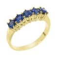 thumbnail image 1 of LBG British Made 9k Yellow Gold Natural Sapphire Blue stone Womens Promise Ring - 33 size options - Size 6, 1 of 8