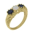 thumbnail image 1 of LBG British Made 9k Yellow Gold Opal & Sapphire ring Womens Anniversary Ring - 33 size options - Size 11.75, 1 of 7