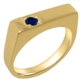 thumbnail image 1 of LBG British Made 9k Yellow Gold Real Genuine Sapphire Mens Band Ring - 33 size options - Size 8.25, 1 of 6