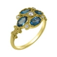thumbnail image 1 of LBG British Made 9k Yellow Gold Synthetic Cubic Zirconia & Natural London Blue Topaz Womens Statement Ring - 33 size options - Size 9, 1 of 6