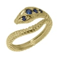 thumbnail image 1 of LBG British Made 9k Yellow Gold ring with Natural Sapphire Womens Band Ring - 33 size options - Size 11.25, 1 of 6