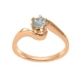 thumbnail image 1 of LBG British Made Classic 10k Rose Gold Natural Aquamarine Womens Engagement Ring - 33 size options - Size 5.25, 1 of 5