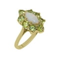 thumbnail image 1 of LBG British Made Classic Solid 14k Yellow Gold Natural Opal & Peridot Womens Anniversary Ring - 33 size options - Size 5.25, 1 of 6