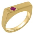 thumbnail image 1 of LBG British Made Classic Solid 18k Yellow Gold Natural Ruby Mens Band Ring - 33 size options - Size 5.25, 1 of 6