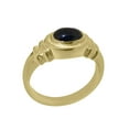 thumbnail image 1 of LBG British Made Classic Solid 18k Yellow Gold Natural Sapphire Unisex Engagement Ring - 33 size options - Size 5.25, 1 of 5