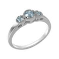 thumbnail image 1 of LBG British Made Classic Solid 9k White Gold Natural Aquamarine Womens Anniversary Ring - 33 size options - Size 5.25, 1 of 7