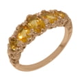 thumbnail image 1 of LBG British Made Real 10k Rose Gold Natural Citrine Womens Band Ring - 33 size options - Size 6.25, 1 of 6