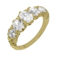 thumbnail image 1 of LBG British Made Real 10k Yellow Gold Synthetic Cubic Zirconia Womens Band Ring - 33 size options - Size 6.25, 1 of 6