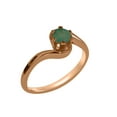 thumbnail image 1 of LBG British Made Real 18k Rose Gold Natural Emerald Womens Promise Ring - 33 size options - Size 6.25, 1 of 5