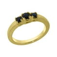 thumbnail image 1 of LBG British Made Real 18k Yellow Gold Natural Sapphire Womens Anniversary Ring - 33 size options - Size 6.25, 1 of 6