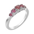 thumbnail image 1 of LBG British Made Real Solid 10k White Gold Natural Pink Tourmaline Womens band Ring - 33 size options - Size 6.25, 1 of 7