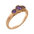 thumbnail image 1 of LBG British Made Real Solid 18k Rose Gold Natural Amethyst Womens Anniversary Ring - 33 size options - Size 6.25, 1 of 6
