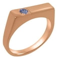 thumbnail image 1 of LBG British Made Real Solid 18k Rose Gold Natural Tanzanite Mens Band Ring - 33 size options - Size 6.25, 1 of 6