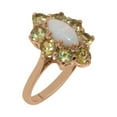thumbnail image 1 of LBG British Made Solid 10k Rose Gold ring with Natural Opal & Peridot Womens Engagement Ring - 33 size options - Size 9.75, 1 of 6