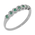 thumbnail image 1 of LBG British Made Solid 10k White Gold ring with Natural Emerald Womens Eternity Ring - 33 size options - Size 9.75, 1 of 9