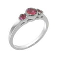 thumbnail image 1 of LBG British Made Solid 10k White Gold ring with Natural Pink Tourmaline Womens Engagement Ring - 33 size options - Size 9.75, 1 of 7