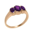 thumbnail image 1 of LBG British Made Solid 14k Rose Gold ring with Natural Amethyst Womens Engagement Ring - 33 size options - Size 9.75, 1 of 6