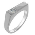 thumbnail image 1 of LBG British Made Solid 18k White Gold ring with Natural Diamond Mens Band Ring - 33 size options - Size 9.75, 1 of 6