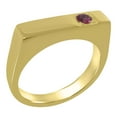 thumbnail image 1 of LBG British Made Spectacular 10k Yellow Gold Natural Pink Tourmaline Mens Band Ring - 33 size options - Size 10.5, 1 of 5