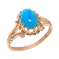 thumbnail image 1 of LBG British Made Spectacular 14k Rose Gold Natural Turquoise Womens Engagement Ring - 33 size options - Size 10.5, 1 of 6