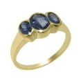 thumbnail image 1 of LBG British Made Spectacular 18k Yellow Gold Natural Sapphire Womens Statement Ring - 33 size options - Size 10.5, 1 of 6