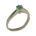 thumbnail image 1 of LBG British Made Sterling Solid Silver ring with Natural Emerald Womens Anniversary Ring - 33 size options - Size 11, 1 of 7