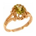 thumbnail image 1 of LBG British Made Stunning 18k Rose Gold Natural Peridot Womens Anniversary Ring - 33 size options - Size 8.5, 1 of 7