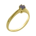 thumbnail image 1 of LBG British Made Traditional 18k Yellow Gold Ring with Natural Tanzanite Womens Engagement Ring - 33 size options - Size 4.25, 1 of 7