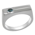 thumbnail image 1 of LBG British Made Traditional Solid 10k White Gold Ring with Natural London Blue Topaz Mens Promise Ring - 33 size options - Size 12.25, 1 of 6