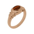 thumbnail image 1 of LBG British Made Traditional Solid 18k Rose Gold Ring with Natural Tigers Eye Unisex Engagement Ring - 33 size options - Size 4.25, 1 of 6
