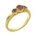 thumbnail image 1 of LBG British Made Traditional Solid 18k Yellow Gold Ring with Natural Pink Tourmaline Womens Promise Ring - 33 size options - Size 4.25, 1 of 7