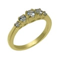 thumbnail image 1 of LBG British Made Traditional Solid 9k Yellow Gold Ring with Natural Aquamarine Womens Promise Ring - 33 size options - Size 4.25, 1 of 6