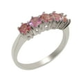 thumbnail image 1 of LBG English Made 18k White Gold Natural Pink Tourmaline Womens Eternity Ring - 33 size options - Size 5.75, 1 of 7