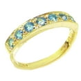 thumbnail image 1 of LBG Solid 10k .417 Yellow Gold Natural Blue Topaz Womens Band Ring - Sizes 4 to 12 Available, 1 of 3