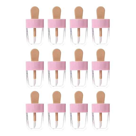 LBGAJGS 12pc DIY Lipstick Base Storage Container, Hollow See Through Tube for Lip Gloss and Rouge, Empty Cosmetic Tubes