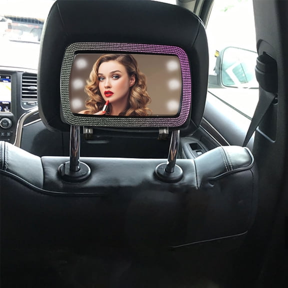 LBGAJGS Car Sun Visor Vanity Mirror, Rechargeable LED Makeup Mirror with 3 Light Modes and Stepless Dimming, Clip-on Touch Screen Mirror for Auto Travel