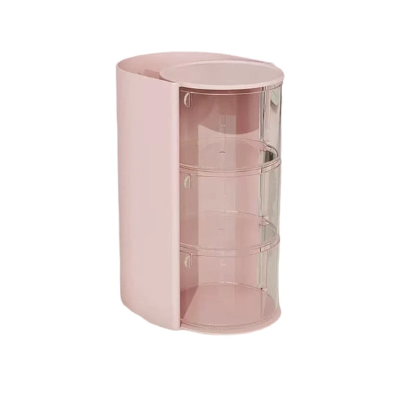 LBGAJGS Large Rotating Hair Accessory Storage Box, Double Layer Transparent Jewelry Organizer, Plastic Headband Holder for Vanity