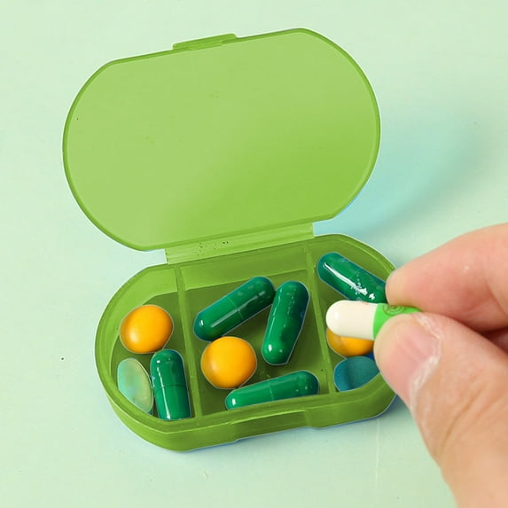 LBGAJGS Pill Case Small Travel Pill Box 3 Compartments Portable Pill Organizer Compact Waterproof Medicine Holder