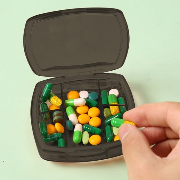 LBGAJGS Travel Pill Organizer Box, 5 Compartments Portable Mini Pill Case, Daily Medication Organizer Storage Pill Container for Pocket Pharmacy