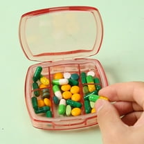 LBGAJGS Travel Pill Organizer Box, 5 Compartments Portable Mini Pill Case, Daily Medication Organizer Storage Pill Container for Pocket Pharmacy