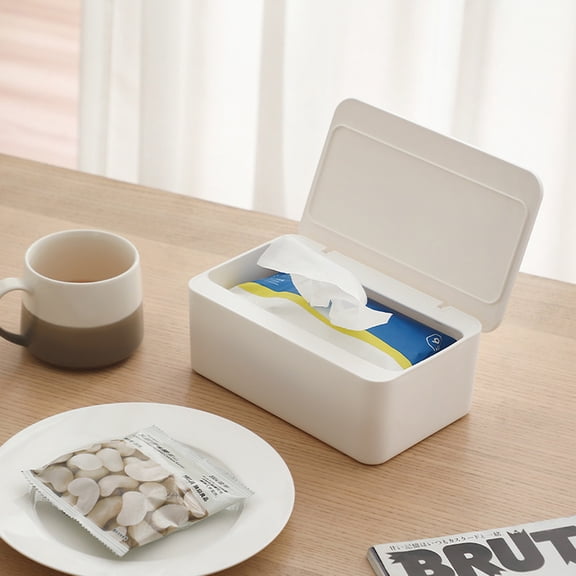 LBGAJGS Wet Wipes Storage Box, Desk Dispenser with Lid, Plastic Tissue Case for Baby Wipes and Makeup Remover Pads