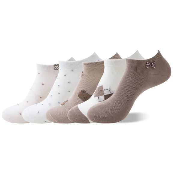LBJR Womens Essentials Ankle Dress Socks, 5 Pack, Fits Shoe Size 5-10
