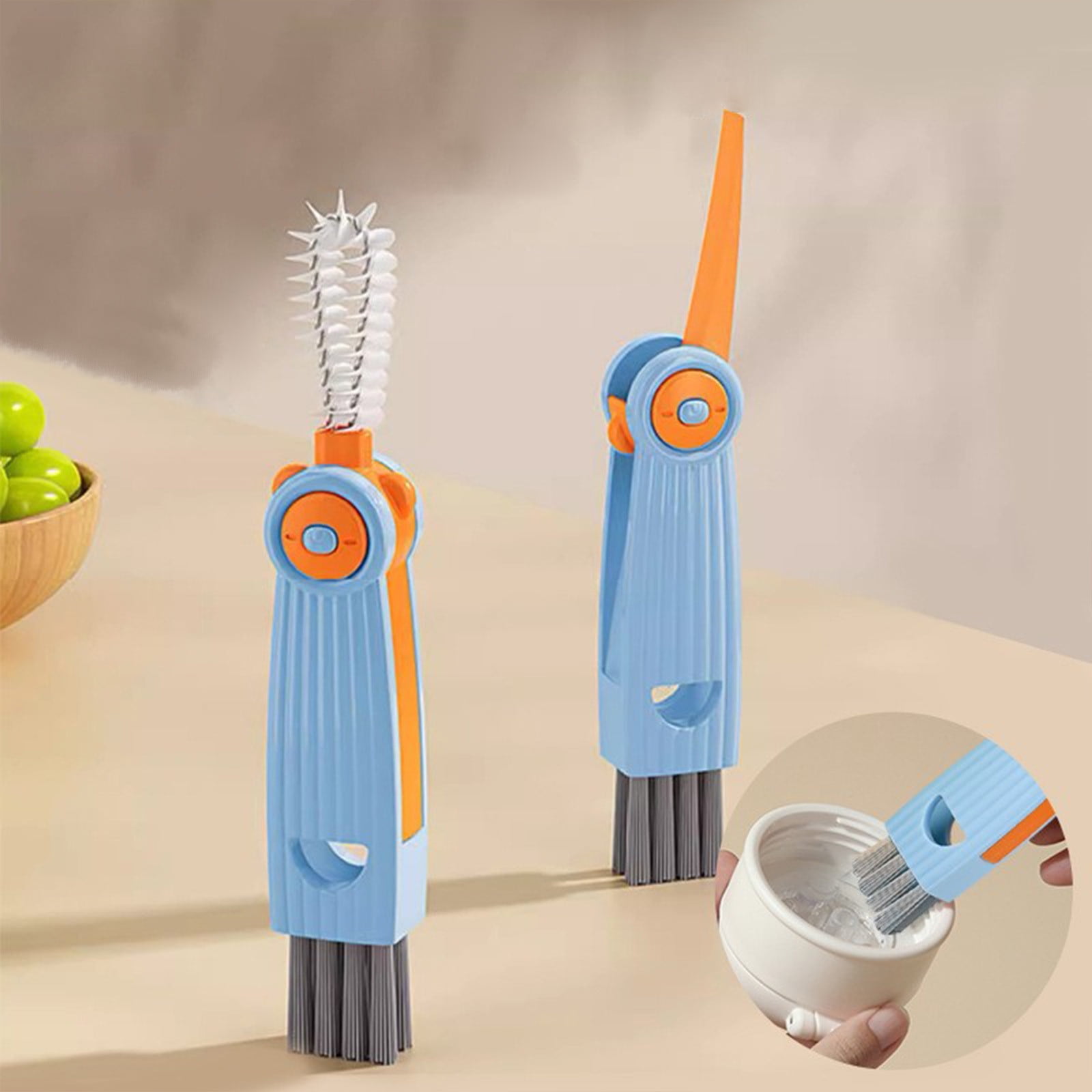 3 In 1 Cup Lid Cleaning Brush Set For Tight Spaces 3-in-1 Cup Lid Cleaning Brush Set - Crevice Cleaner For Bottles & Tight Spaces Baby Bottle Brush