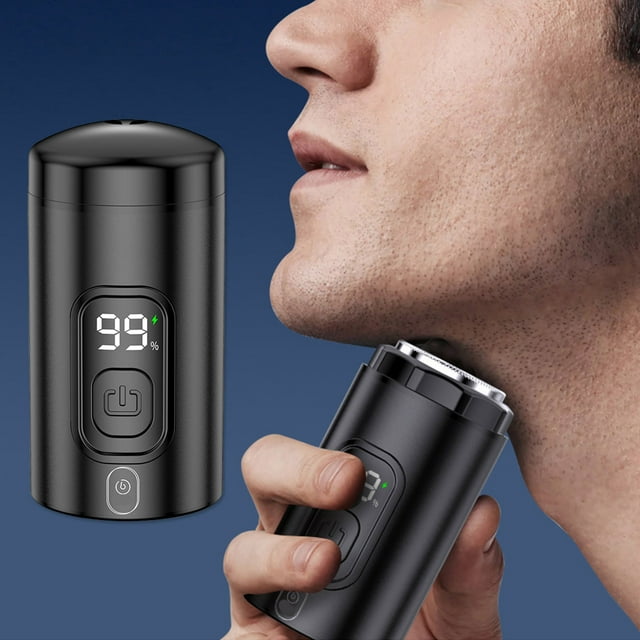 LBJTAKDP Mini Digital Display Small Electric Beard Knife Water Wash Car