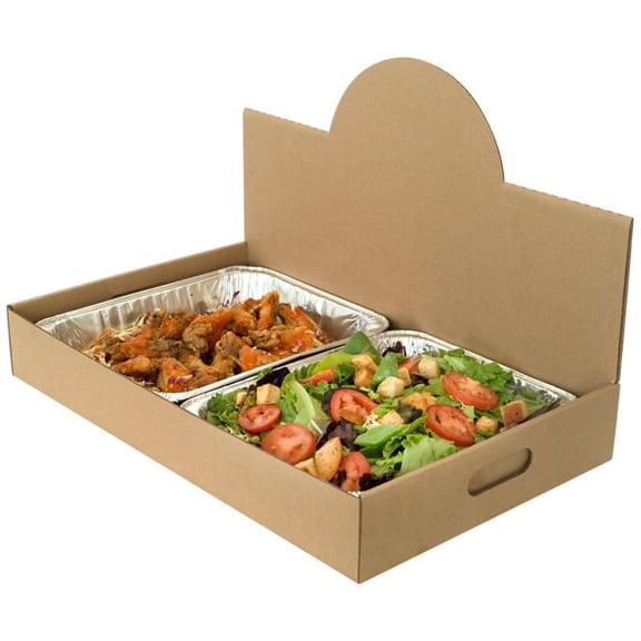 LBP 150093 Kraft 22 x 13.5 x 3.5 Pop-Up Catering Box - 35 / CS"