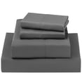 thumbnail image 1 of LBRO2M 1000 Thread Count King Sheet Set, 100% Egyptian Cotton Sheets, 4 Piece Hotel Sheets with 16" Deep Pocket, Dark Gray, 1 of 8