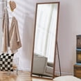 thumbnail image 1 of LBRO2M 65 "* 22.8" Full Length Mirror Arched Standing Floor Mirror Full Body Mirror, Brown, 1 of 6