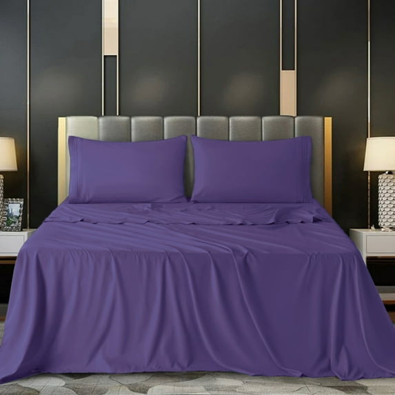 LBRO2M Bed Sheets Set, 1800 Series Soft Microfiber 16 Inches Deep Pocket 6 Piece Sheet Set